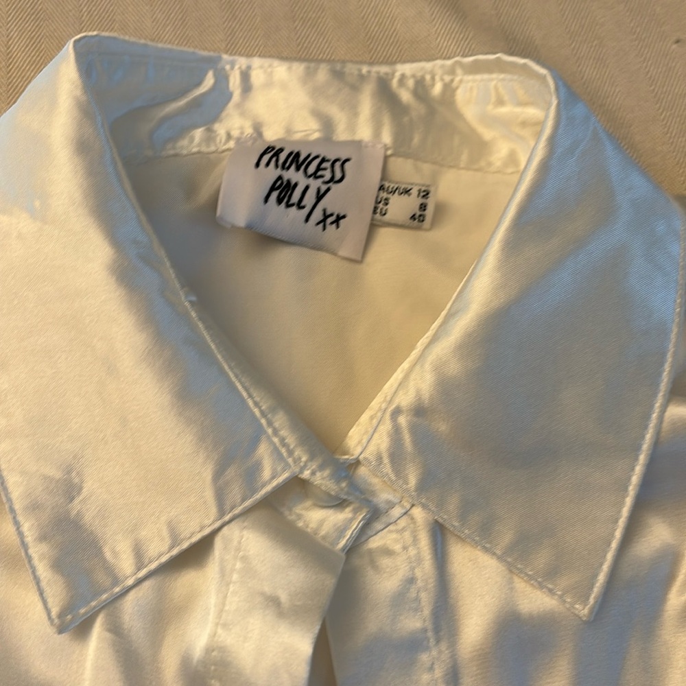 Light cream dress shirt / long button down shirt